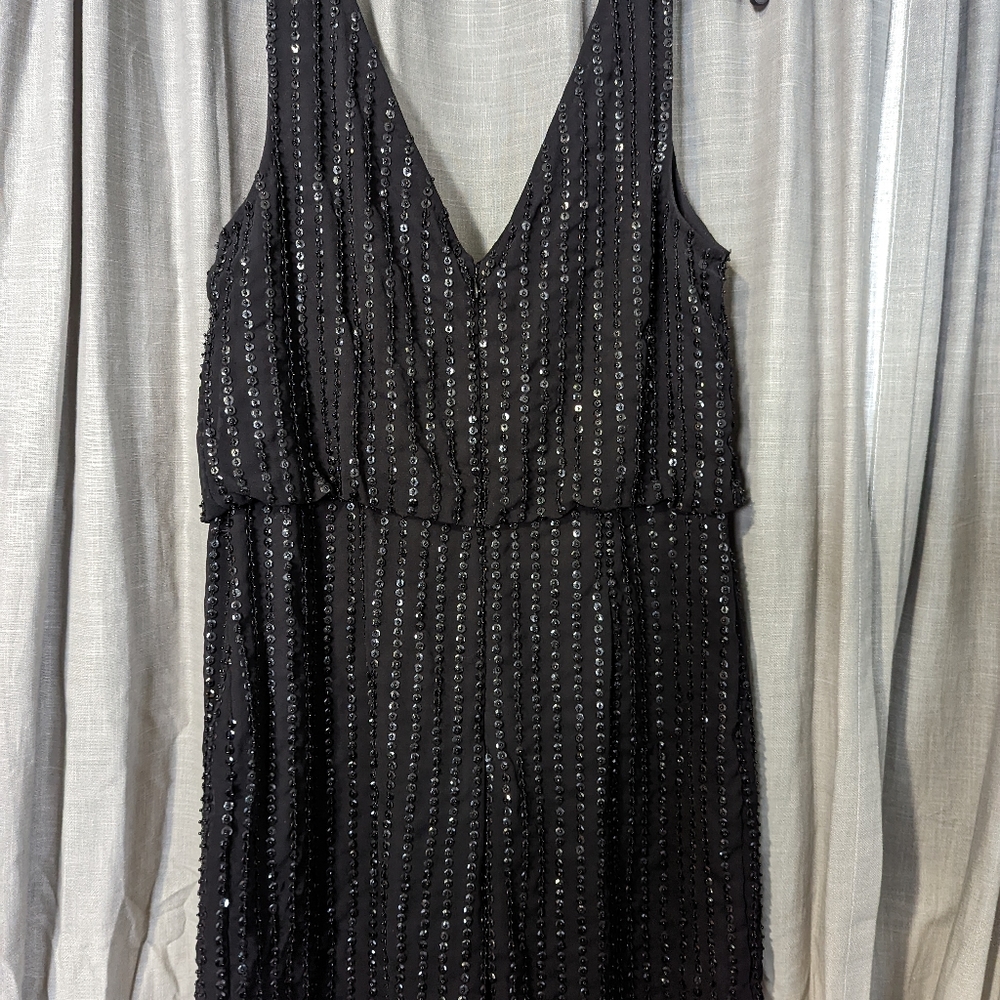 BLACK Adrianna Papell Sequin romper